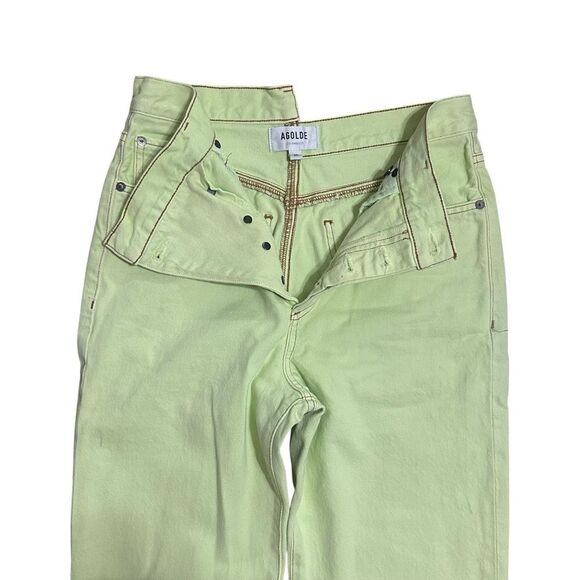 Agolde Neon Green Slanting Overlapping 5-button Jeans Size 25 - Picture 7 of 16